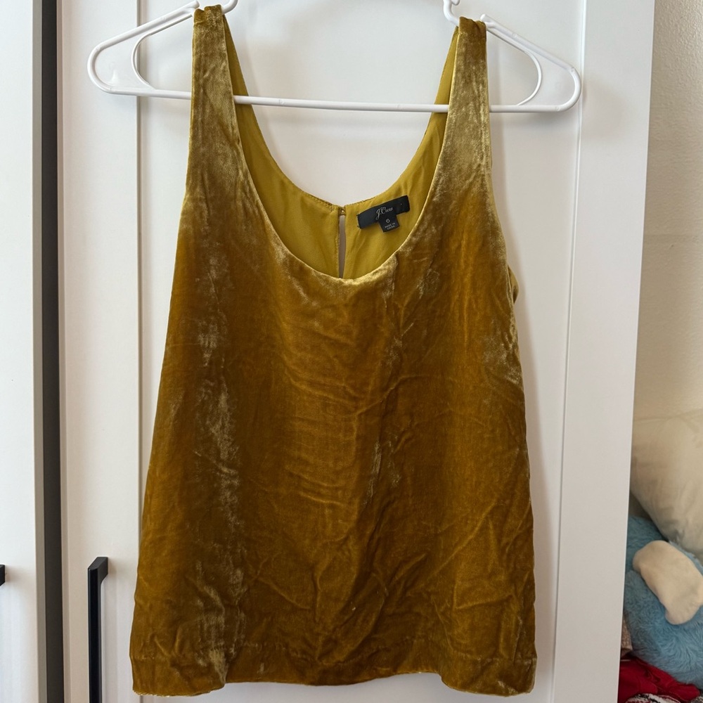 J. Crew Velvet Top, Gold